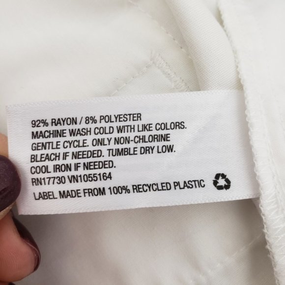 A New Day White Pullon Zip Button Shorts Sz 14 - Picture 5 of 9